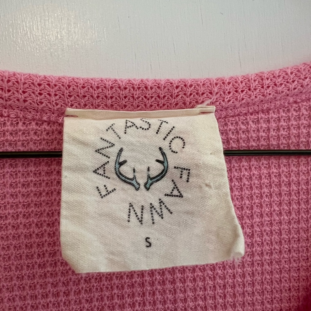 Pink Button Down Waffle Pattern Top size S by Fantastic Fawn - Picture 7 of 7